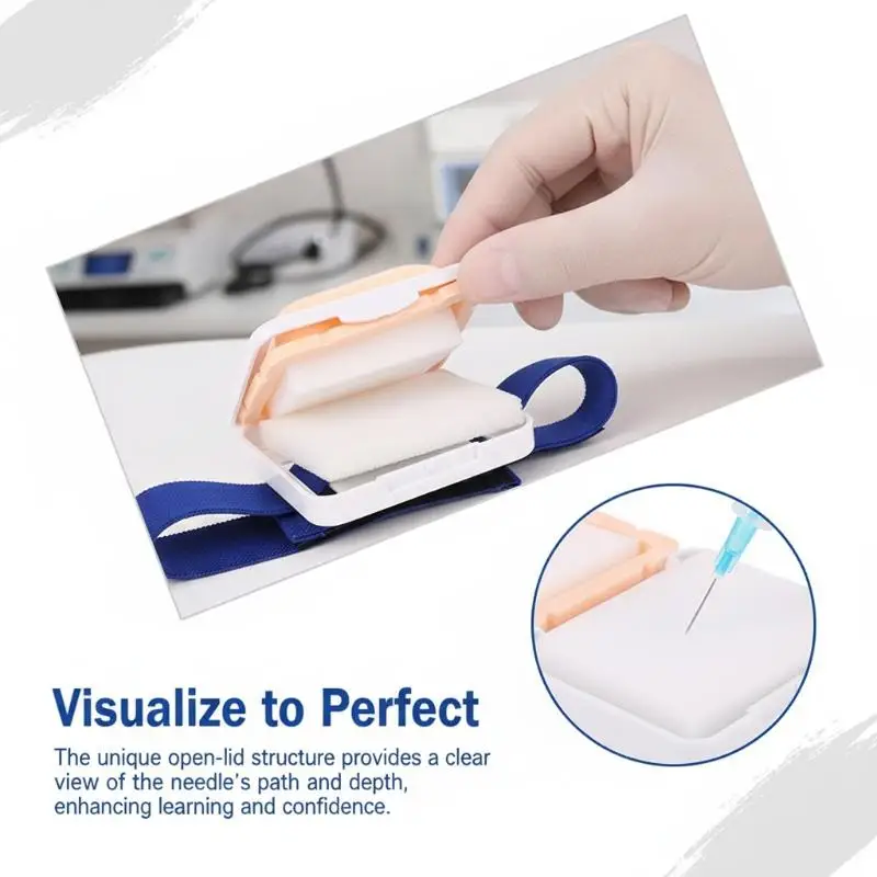 1PC Wearable Intravenous Intramuscular Injection Training Pad IV Injection Practice Venipuncture Training Injection Simulation