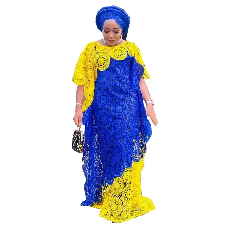 

2025 African Party Dresses for Women Elegant Lace Africa Clothing New Muslim Fashion Abayas Dashiki Robe Kaftan Long Maxi Dress