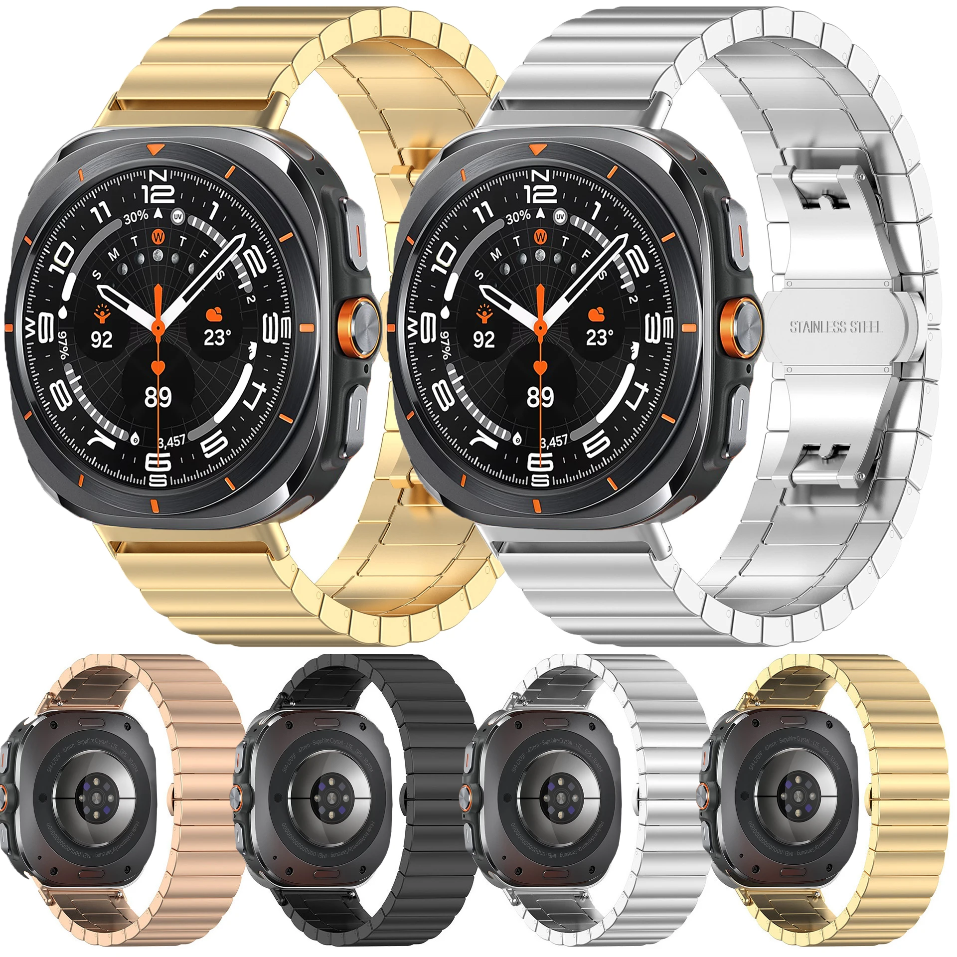 Luxuriöses Metallarmband für Samsung Galaxy Watch Ultra 2025, Edelstahlband, Ersatzarmband, Correa Galaxy Ultra 47 mm Riemen