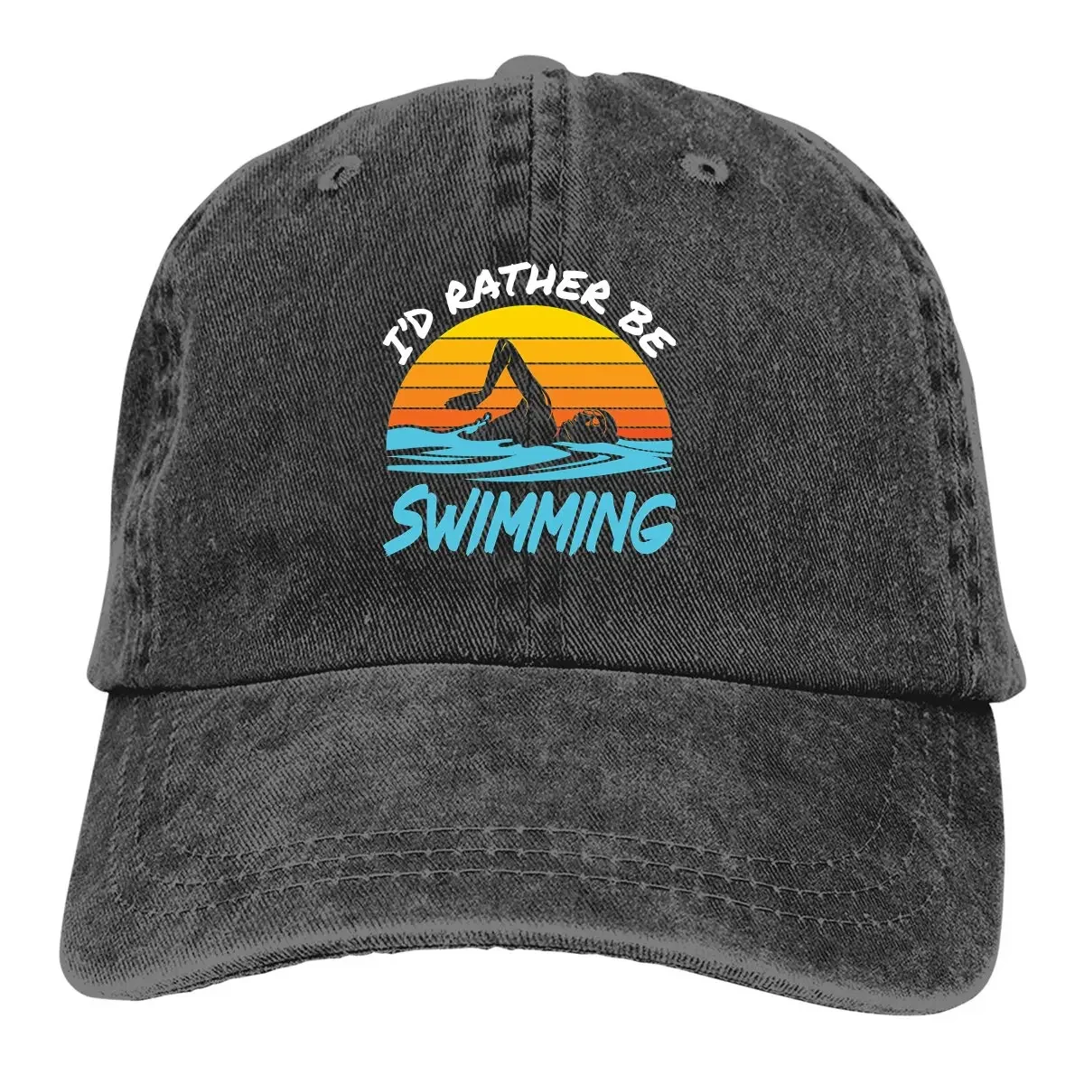 Rather Be Swimming Baseball Cap Men Hats Women Visor Protection Snapback Swim Caps