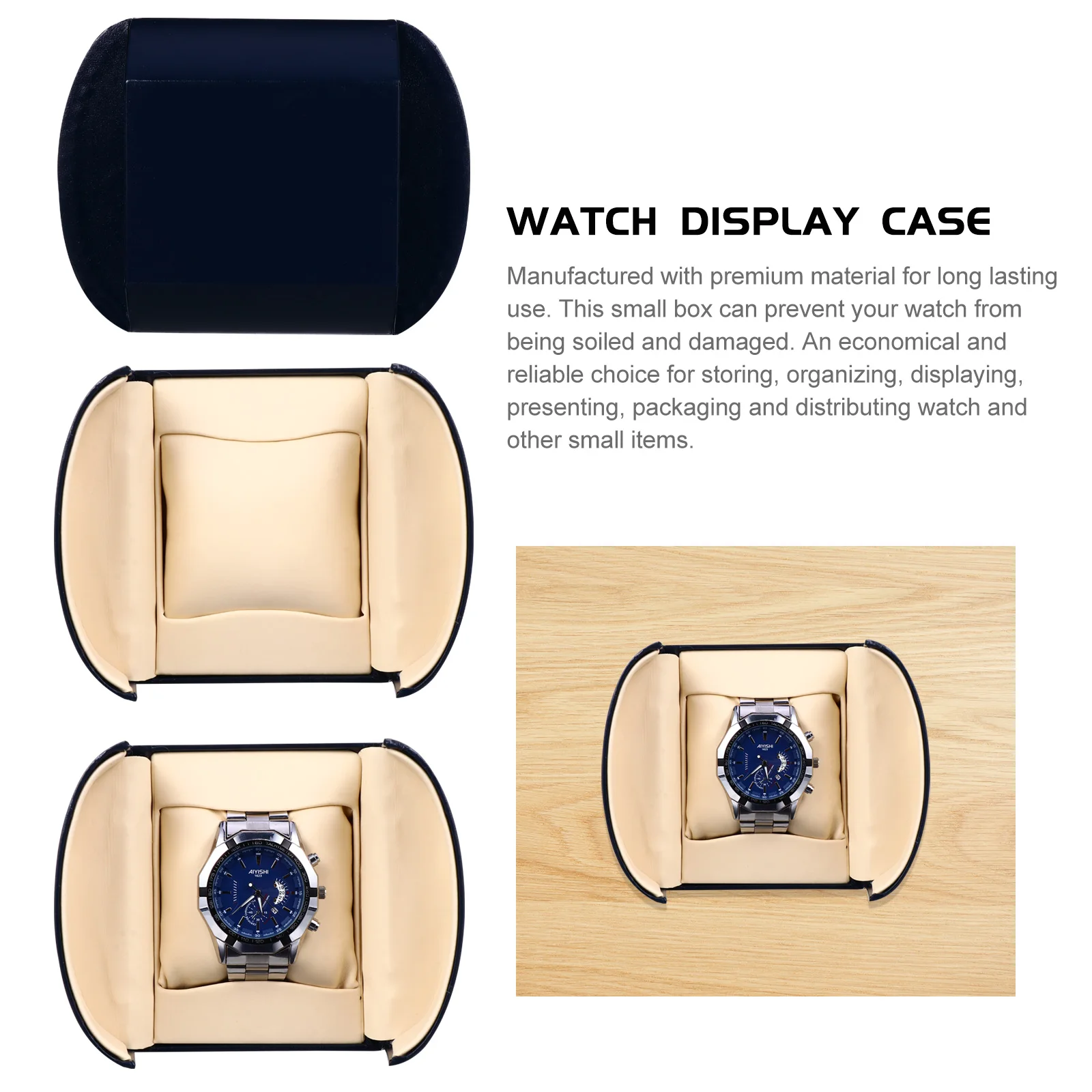 

1Pcs Watch Box Portable Durable Wristwatch Storage Organizer Display Packing Gift Case Watch Display Case Wristwatch Storage Box