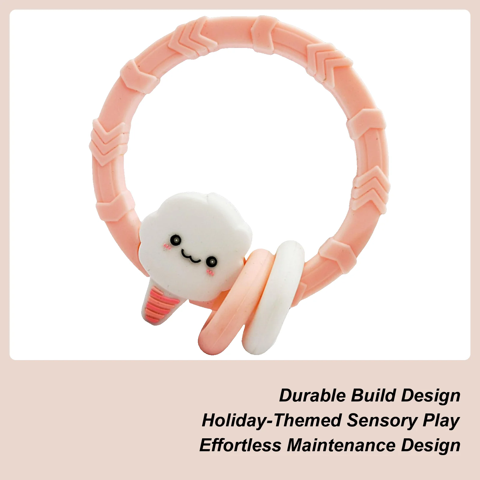 Jouets de dentition en Silicone, anneau à mâcher avec hochet, perles pour enfants garçons, maison, chambre à coucher, voyage, berceaux intérieurs et extérieurs