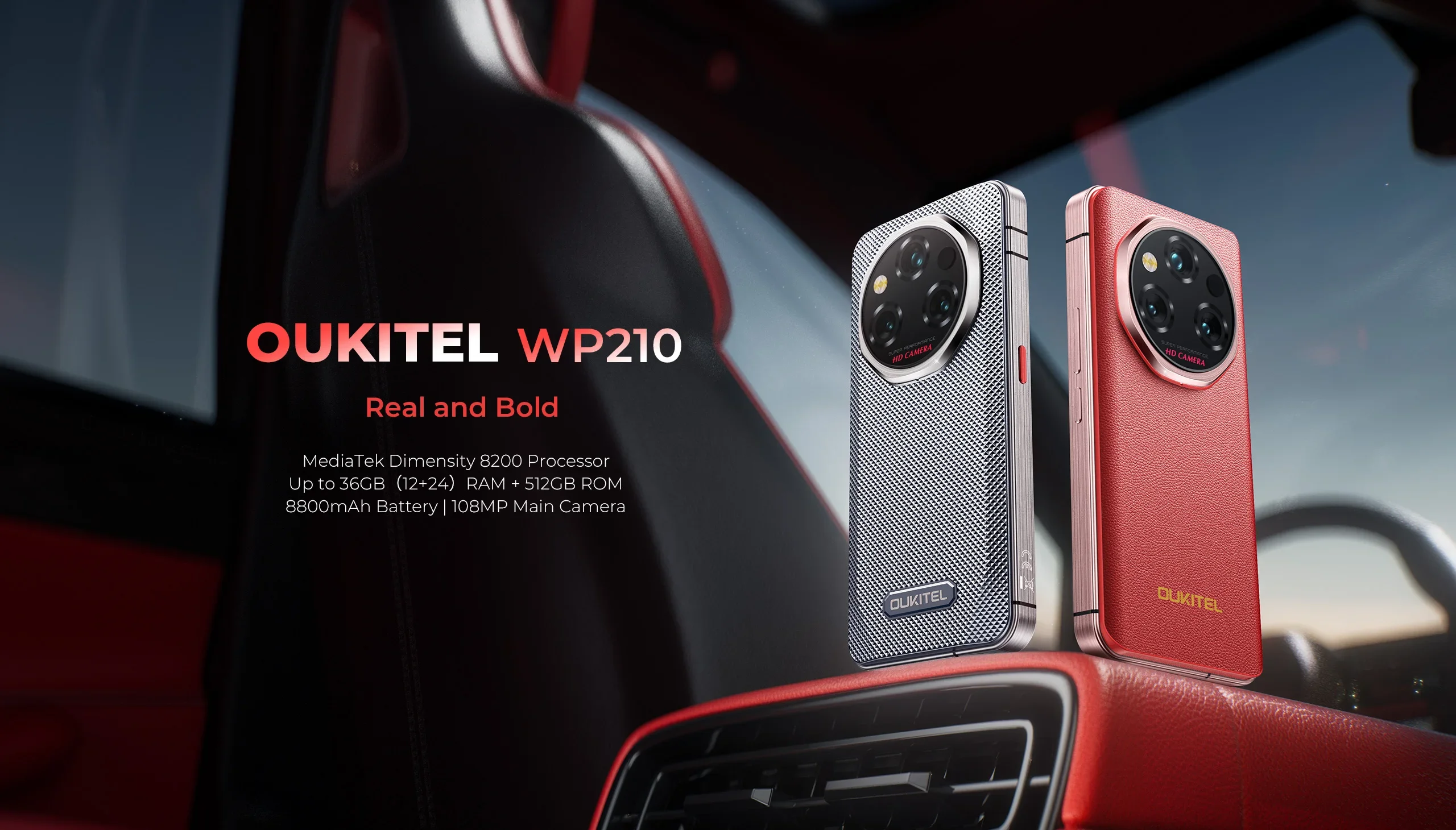 NEW OUKITEL WP210 Rugged Phone 6.7" MTK Dimensity 8200 NFC 36GB+512GB 8800mAh 45W 108MP Android15 5G WIFI6 120Hz IP68 Smartphone