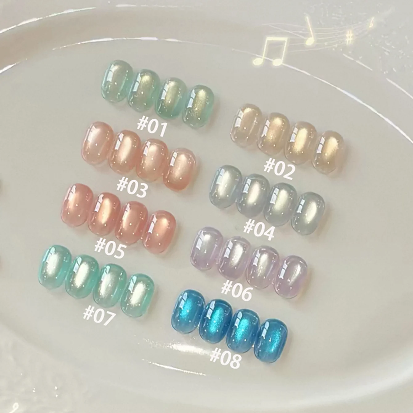 

MAINEL 10ML 1-6Pcs Spring/Summer Collection Cat Eye Nail Polish Gel Aurora Glass Bead Cat Eye Gel Nail Polish French tip Nails