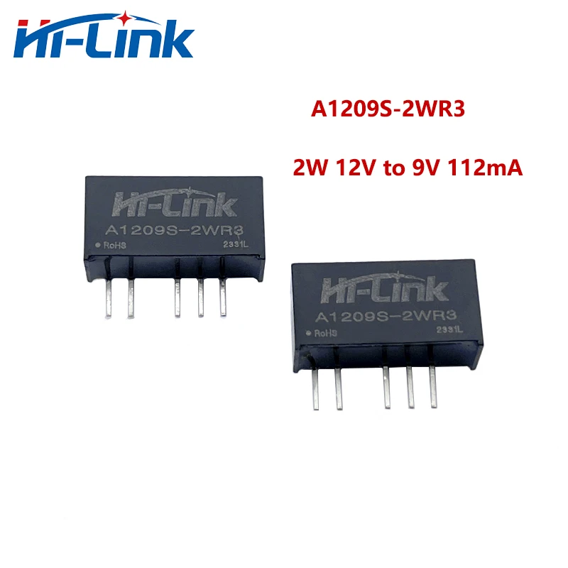 Hi-Link A1209S-2WR3 10pcs/lot 2W 12V to 9V 112mA Small Size DC DC Converter Isolated Power Supply Intelligent Module