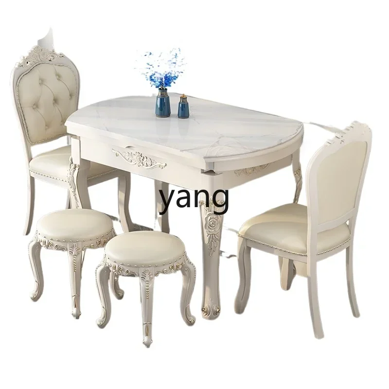 CX square and round dual-purpose simple retractable solid wood dining table household small apartment