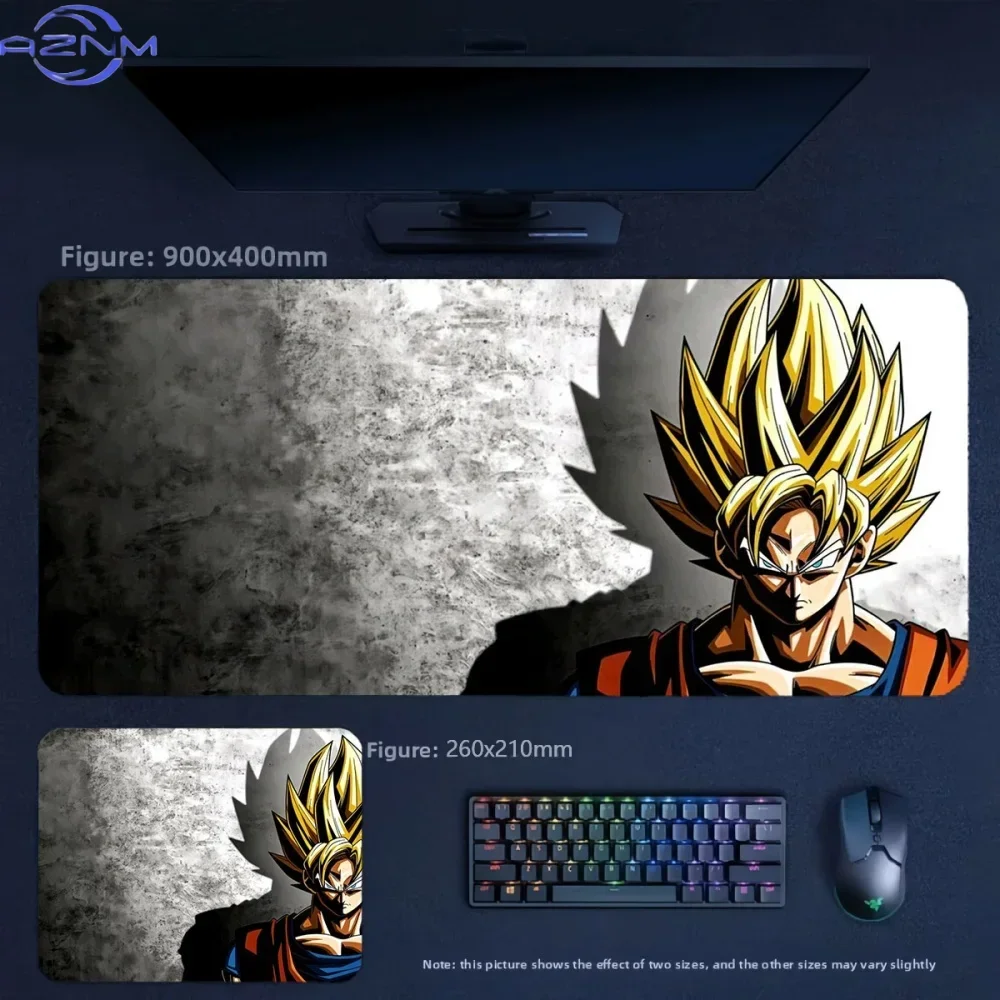 Anime Dragon Ball Kid Goku Fighting Monster Scene Large Mousepad Rubber Non-Slip Gaming Desk Mat Keyboard Pad for Home Office De