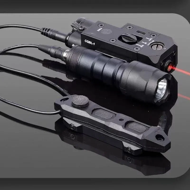 Black Metal Hobby Decor Light Set Long Tube Bright Torch & Triple Button Rail Fixed Controller Accessory