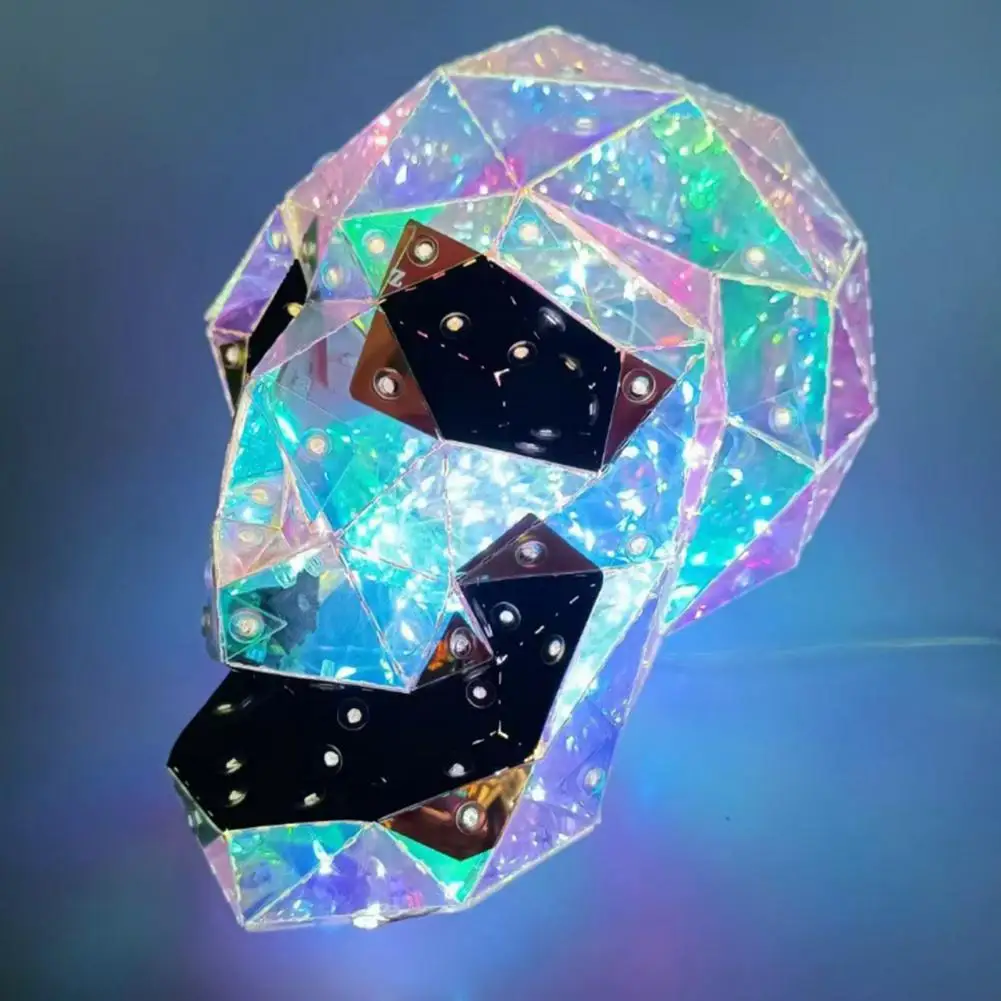 Stunning Color Night Light 3d Polygonal Skull Ornament Skull Led Lights for Halloween Decor Prismatic Skull Night Light for Home