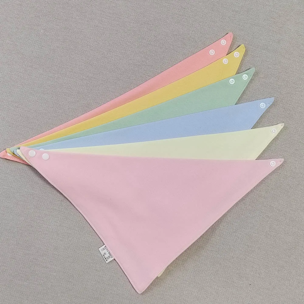 Baby Bandana Drool Bibs Cotton Triangle Solid Pure Color Adjustable Baby Boy Girl Bib Infant Eating Apron Newborn Accessories