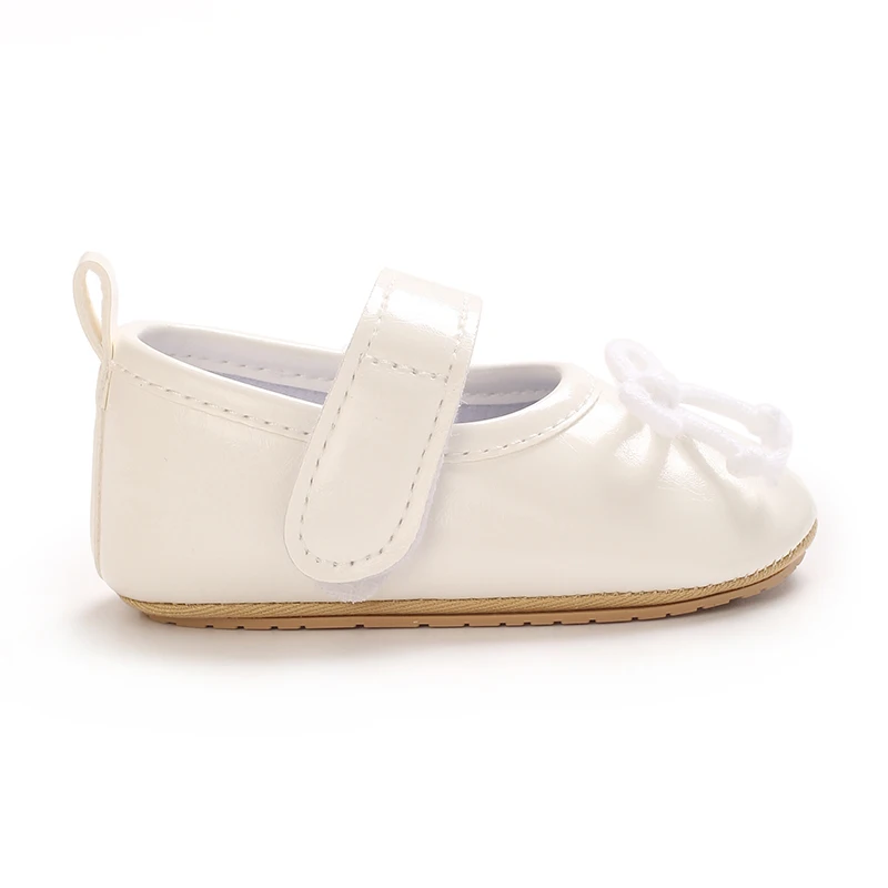 New Spring and Autumn Baby Girl Solid color Princess Shoes -18M Baby Anti slip Soft Rubber Bottom Anti slip Walking Shoes