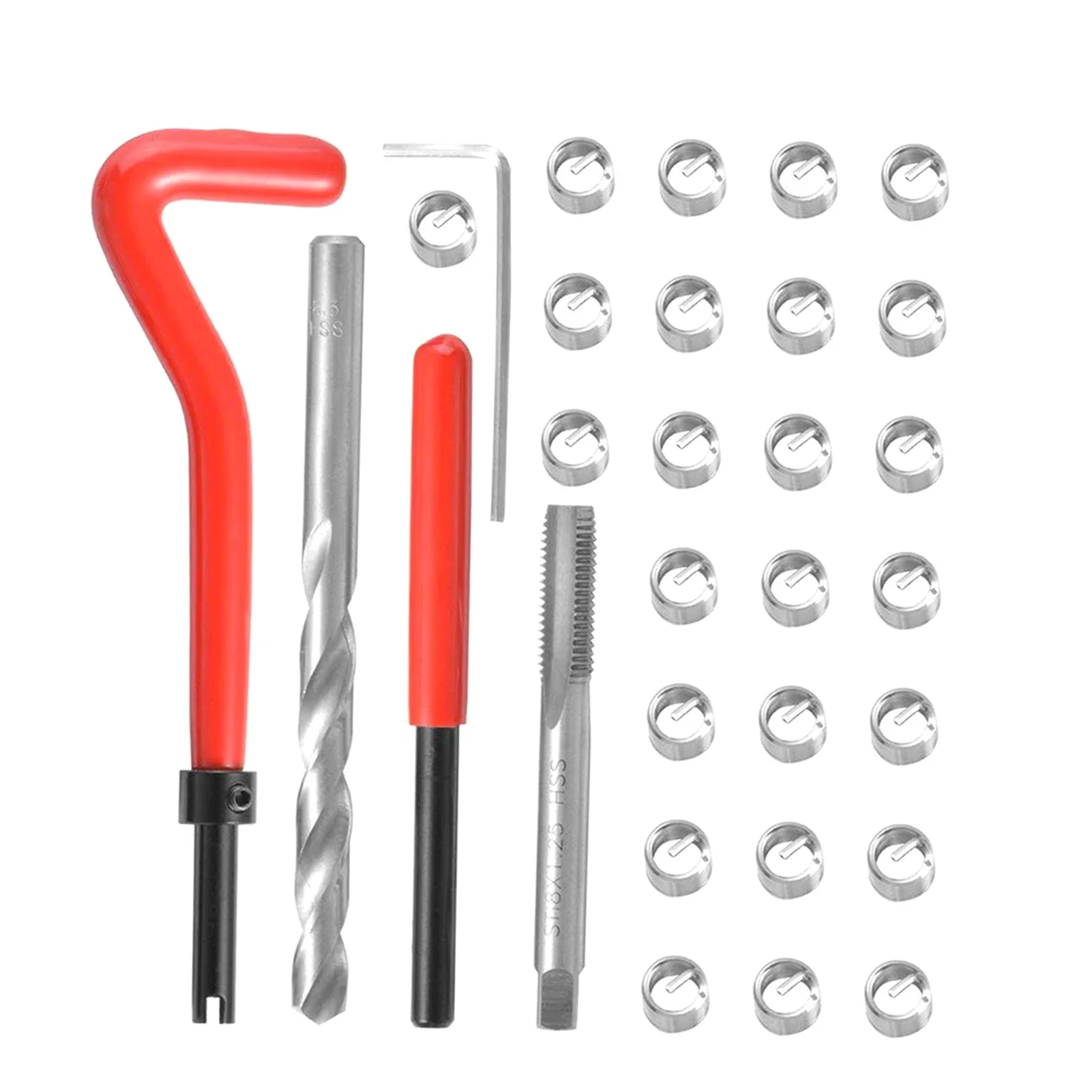 

15pcs/20pcs/30pcs Optional Metric Thread Repair Insert Kit M5 /M6 /M8/ M10 /M12 /M14 Helicoil Car Pro Coil Tool Car Repair Tool