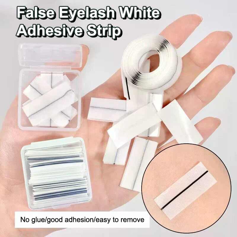 Tira de repuesto de pestañas postizas autoadhesiva con caja, herramientas de maquillaje de aspecto Natural y duraderas, reutilizables e impermeables