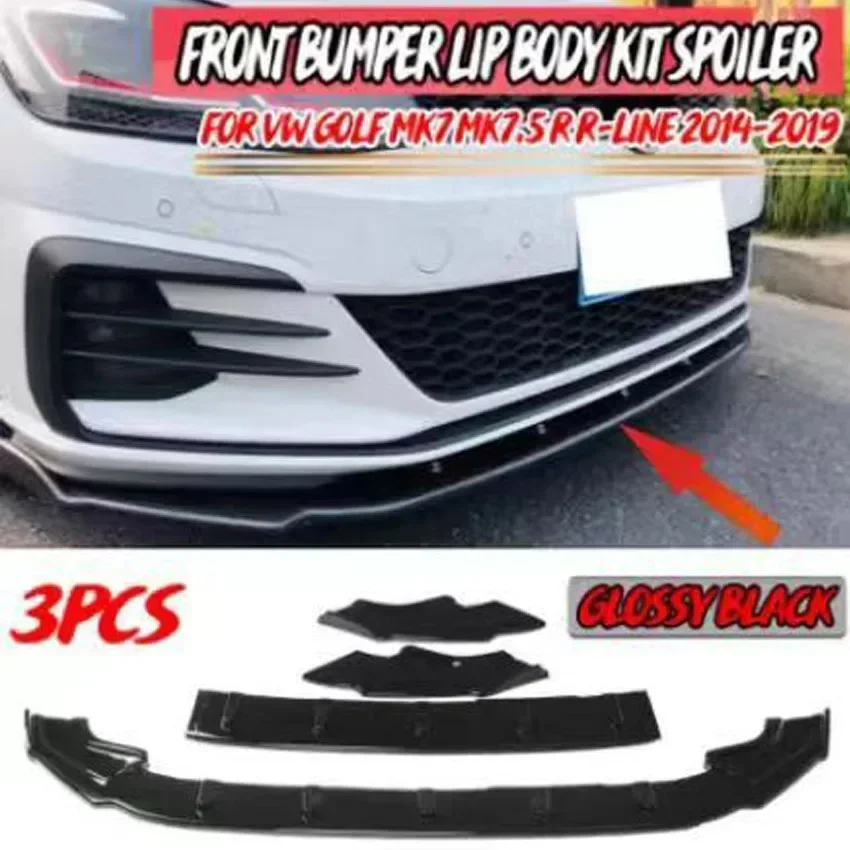 

Front Shovel Modified CS Front Bumper Splitter Lip Diffuser Body Kit Spoiler Guard For VW Golf 7 Golf 7.5GTI/Rline/R 2014-2019