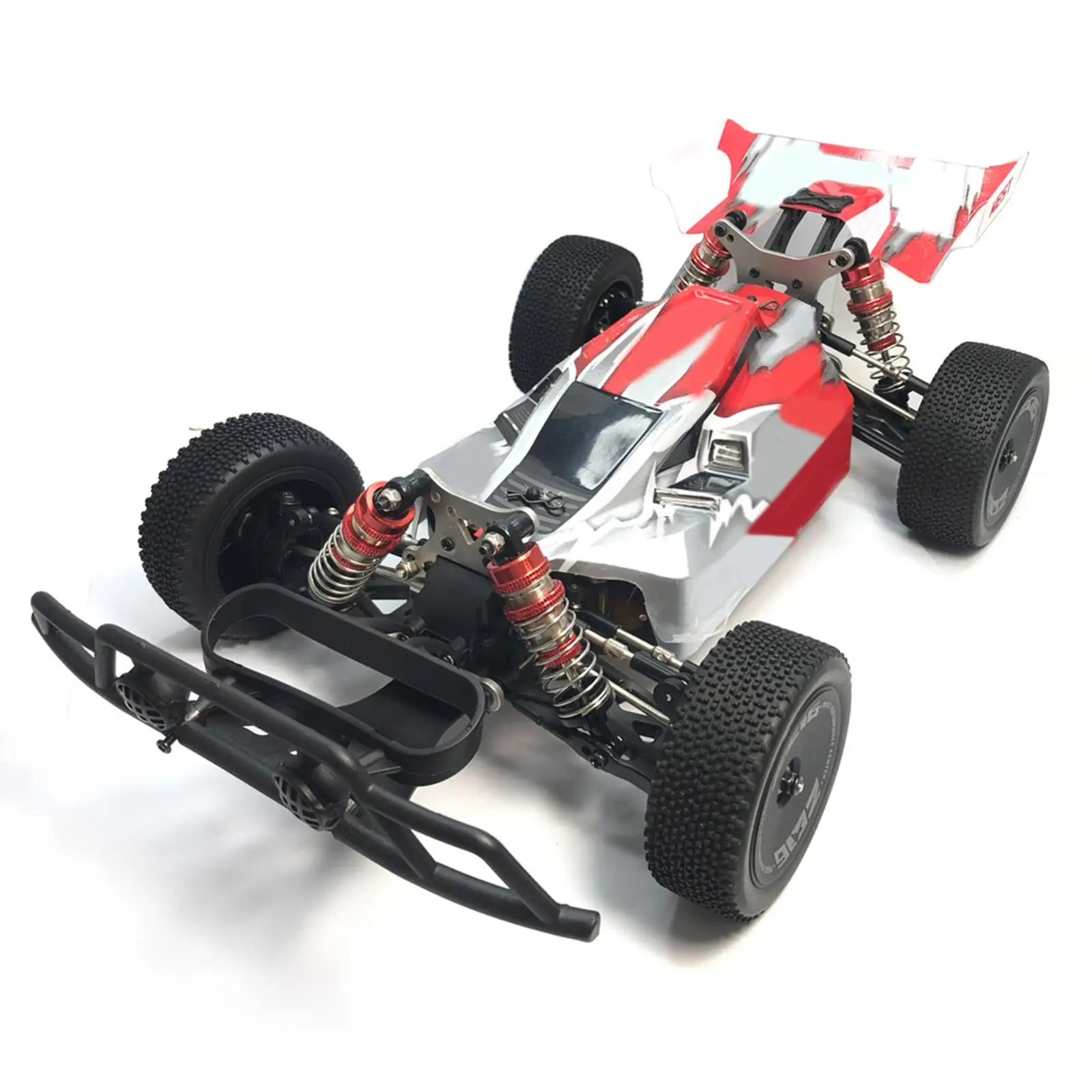 Front Bumper with Headlights Crash Buffer Bumper DIY Repalce for 144010 144001 124017 124019 1:14 RC Car Accessories Parts