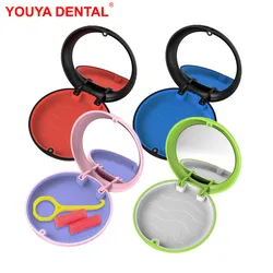 Estuche de retenedor Dental para dientes magnéticos, caja de retenedor de ortodoncia con espejo, portátil, caja de dentadura falsa de viaje, 50 piezas, nuevo