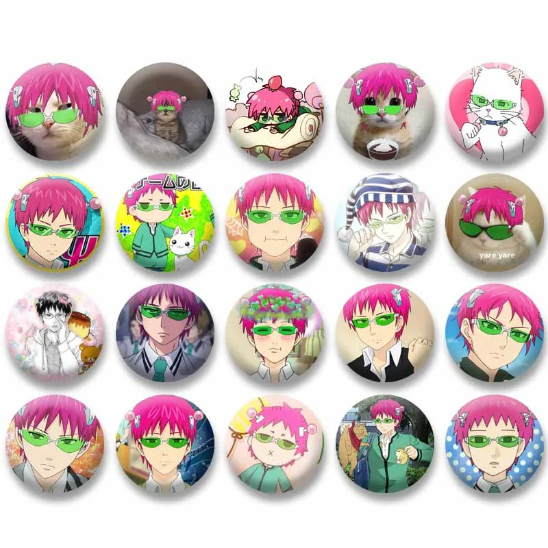 

Anime Role Saiki K Chibi Enamel Brooch Pins on Bag Clothing Accessories Cartoon Lapel Badge Collar Jewelry Gifts for Friend Kids
