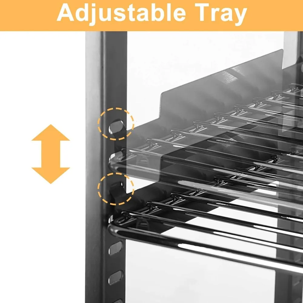 Voedselwarmer Vitrines W/ 3 Planken, 27Inch Countertop Commerciële, 25-1/2X27X19 Inch, Koelkast Vitrine