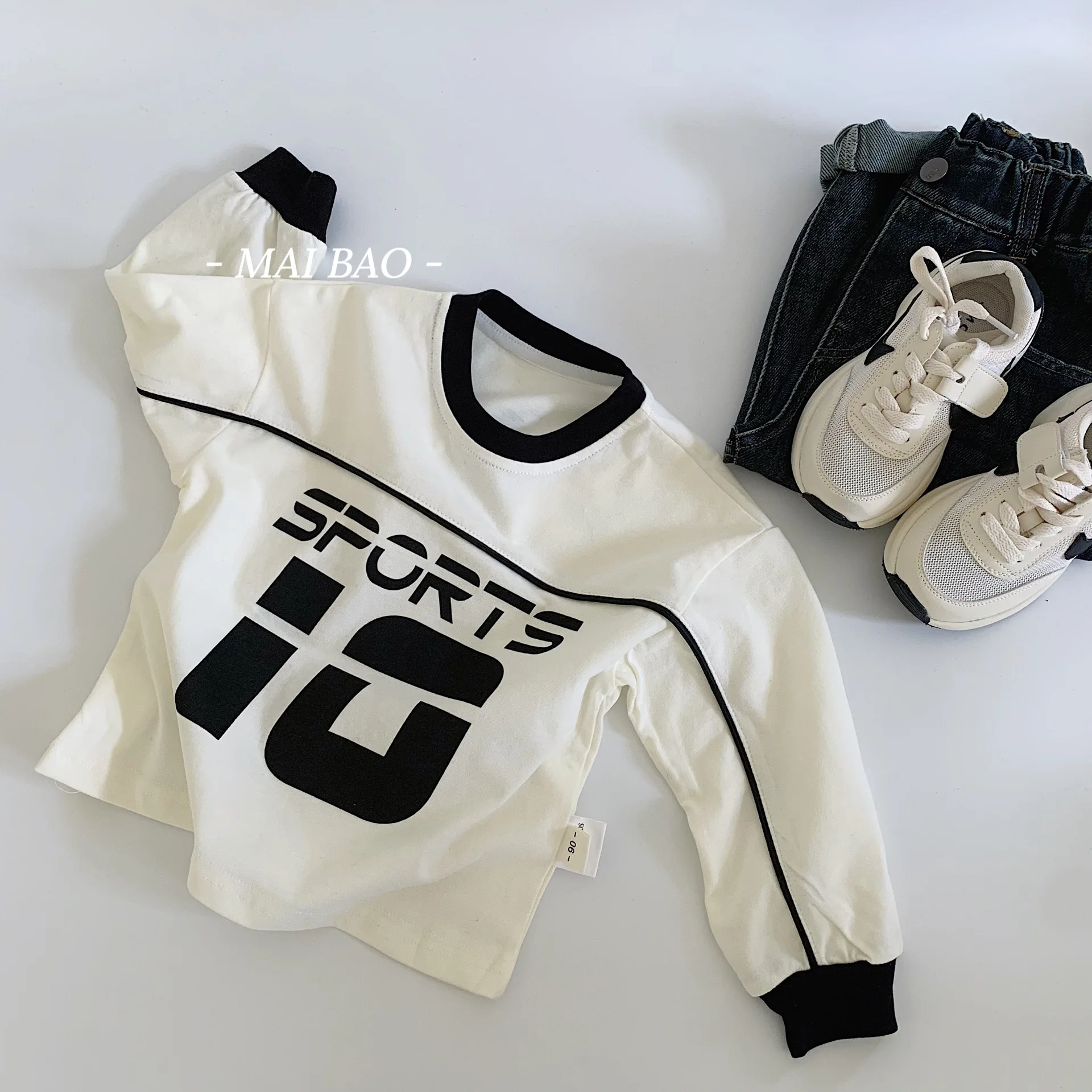 Children Clothes Kids T-shirt 2024 Autumn New Boy Fashionable Letter Long-sleeved Baby Comfortable Boys Handsome Casual Top