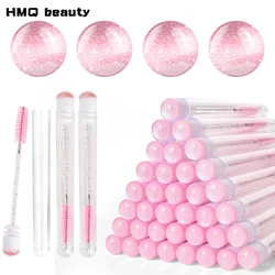 20/5pcs Eyelash Mascara Wands with Tube Sparking Lash Spoolie Brush in Container Disposable Eyebrow Applicator Makeup Brushes