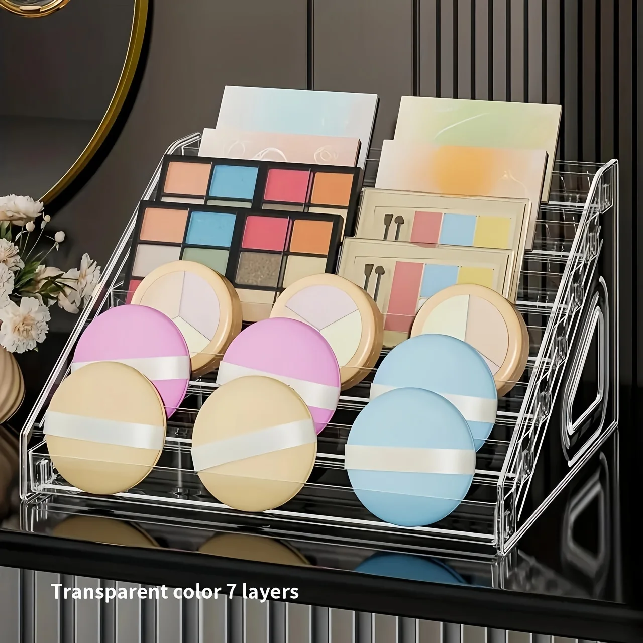 Transparent PET Nail Polish Rack, Lipstick Storage Display Stand, Odorless, Cosmetics Holder for Nail Studios, Easy to Assemble
