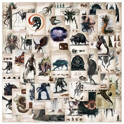 50PCS Cthulhu Mythical Monster Stickers Cartoon Toy Decals For Laptop Skateboards Cup Fridge Notebooks DIY Waterproof Stickers