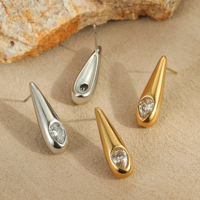 أقراط الزركون الفردية العصرية والراقية، تصميم بسيط، منتجات رائعة، مكانة وباردة.