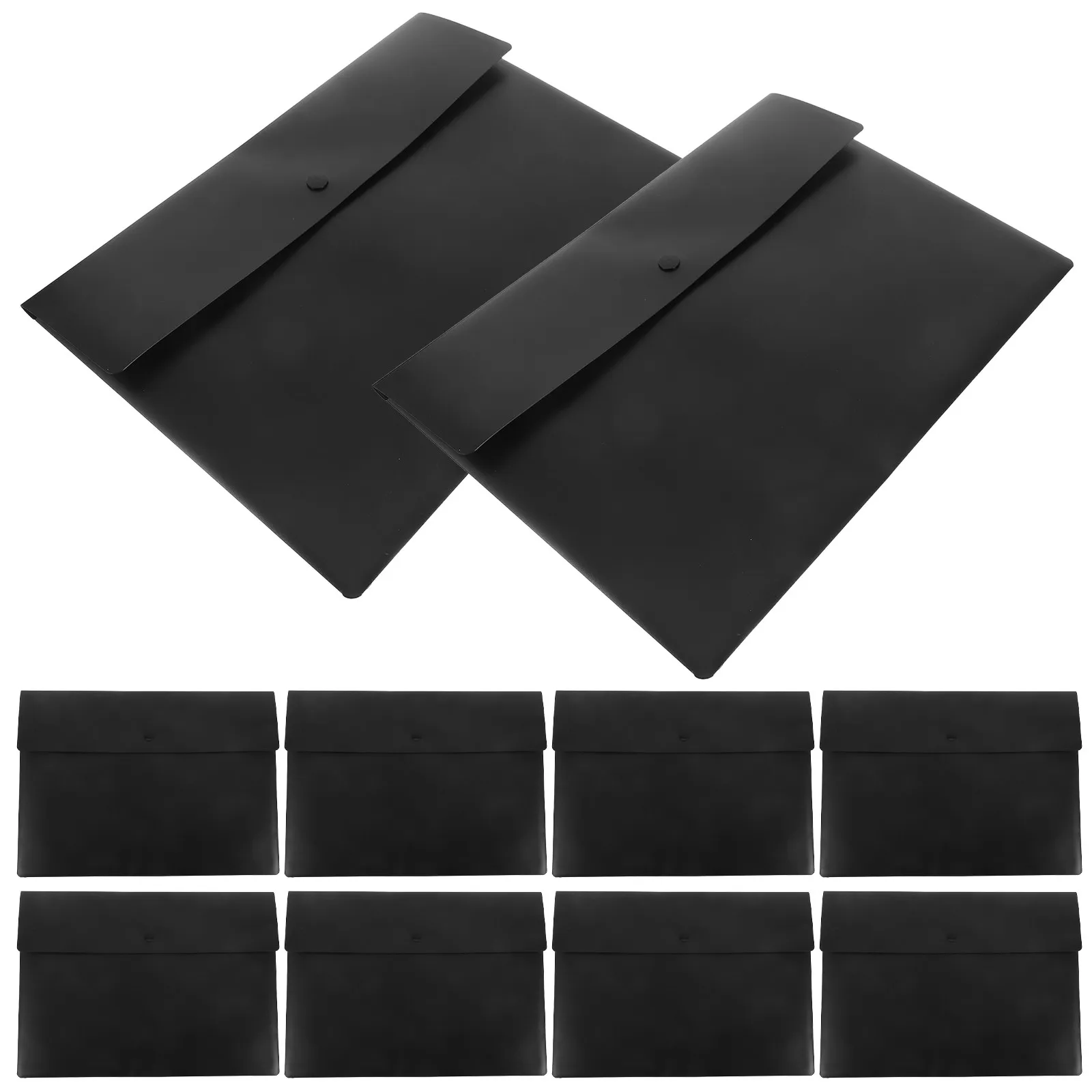 

10Pcs Transparent File Folders: A4 Document Pouches with Snap Fastener - Water Resistant Office Folder for Daily Archiving and