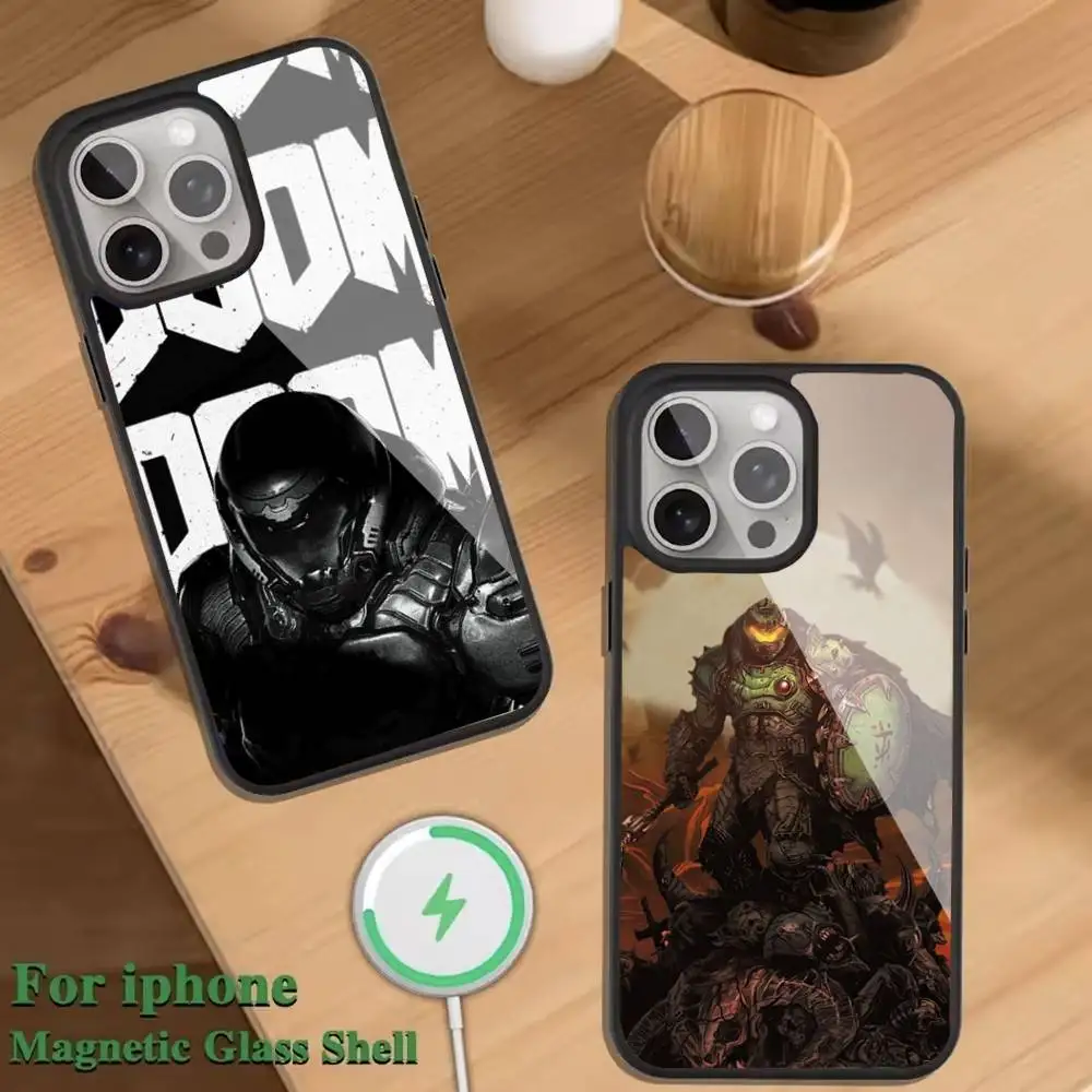 

Game D-Dooms-S Phone Case For Magnetic Wireless Charge Cover For iphone 16 15 14 13 12 11 Pro Max Plus Coque