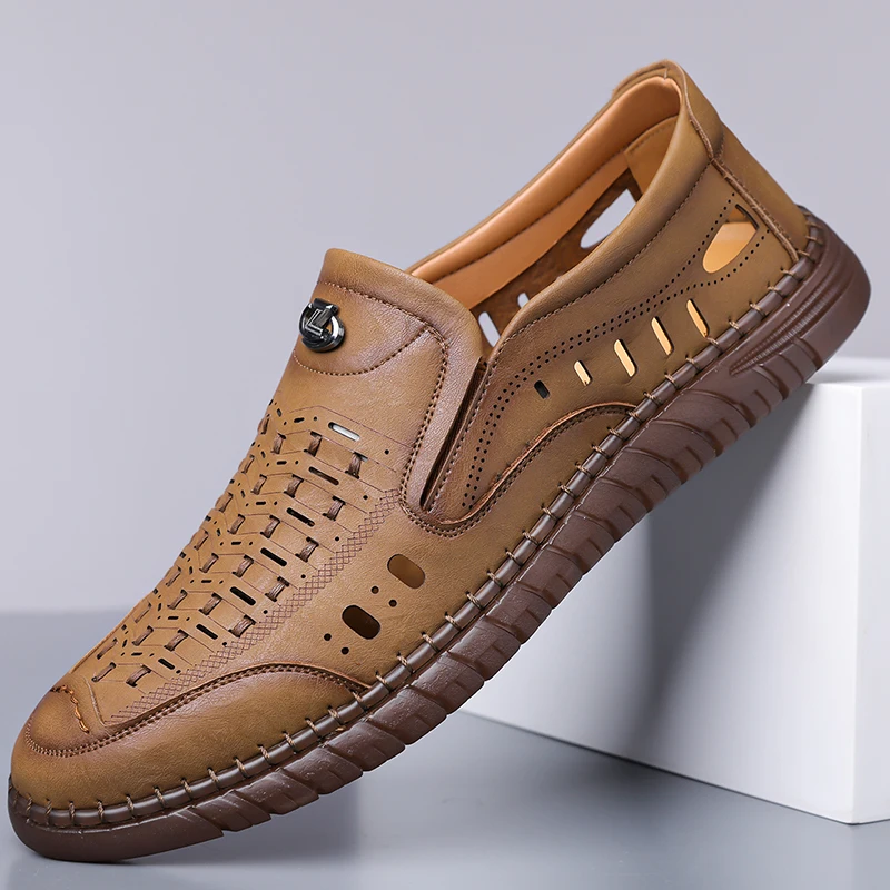 Men's Slip-on Loafers, Soft Sole Business Casual Shoes, Breathable & Non-slip for Outdoor and Driving-XH501