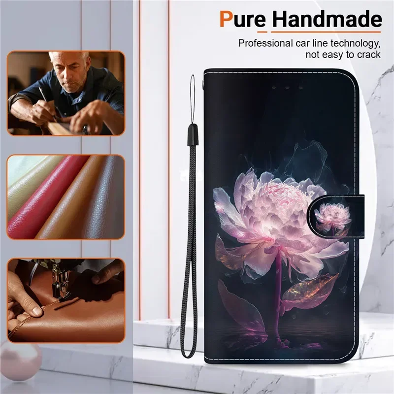 حافظة جلدية تشبه الزهور للهاتف المحمول ، حافظة مغناطيسية مع محفظة ، لهاتف شاومي mi 9t 9 10t pro نوت 10 lite 10s 10 pro cc9 a3
