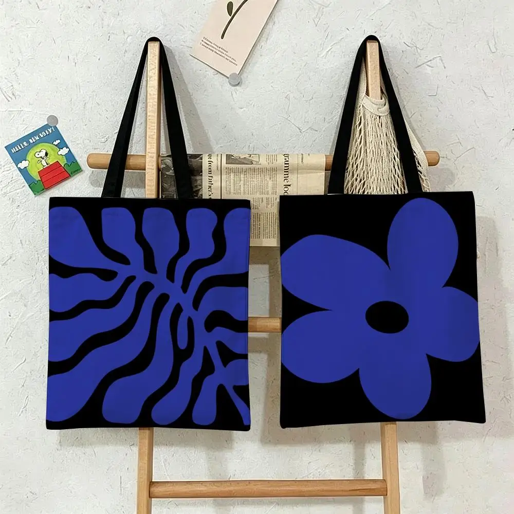 Bolsas de Almacenamiento con Diseño Gráfico en Azul Klein - Uso Versátil para la Escuela, Viajes, Trabajo, Compras y Supermercado - Bolsas de Mano Resistentes con Estampado Divertido