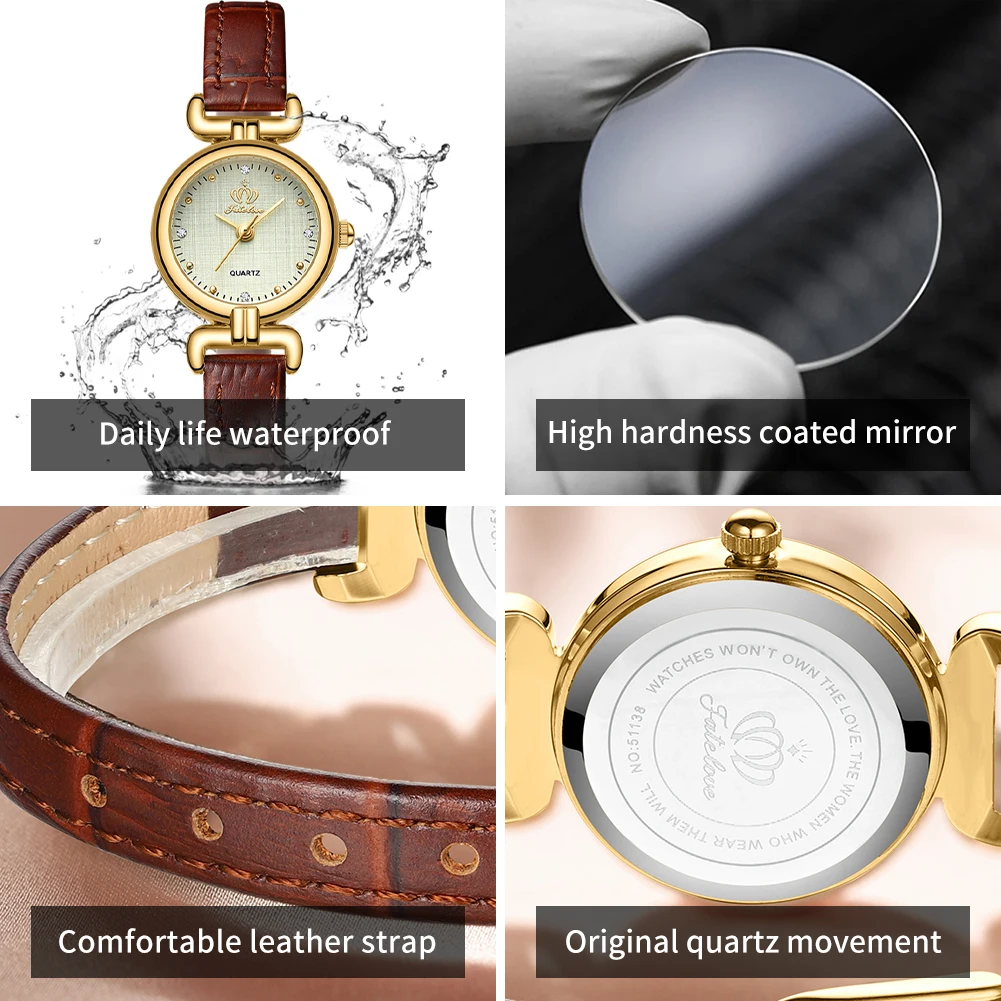 FATELOVE 905 Womens Watch Original Elegant Fashion Small Quartz Watch For Ladies Waterproof Luminous With Box Reloj Mujer