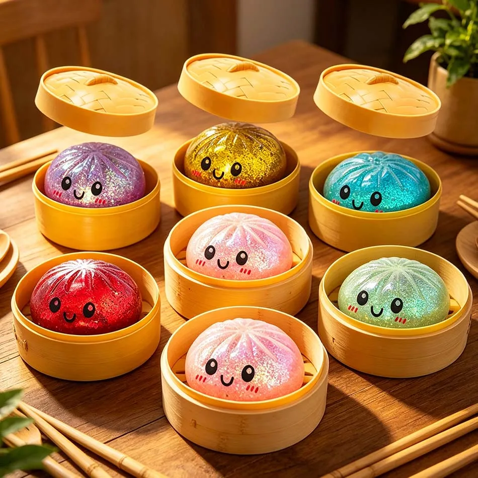 Oversized Rainbow Dumpling Squishies Soft Slow Rebound Sensory Squeeze Toy Relief Anxiety Fidget Stress Ball for ADHD Autism