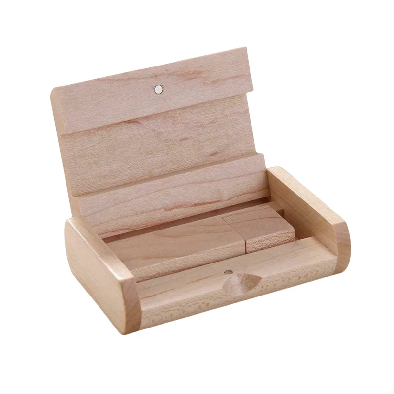 LOGO Ukiran Laser Kustom Gratis Strip Panjang Maple USB3.0 Flash Drive Kecepatan Tinggi 8GB 16GB 32GB 64GB 128GB dan Kotak Maple