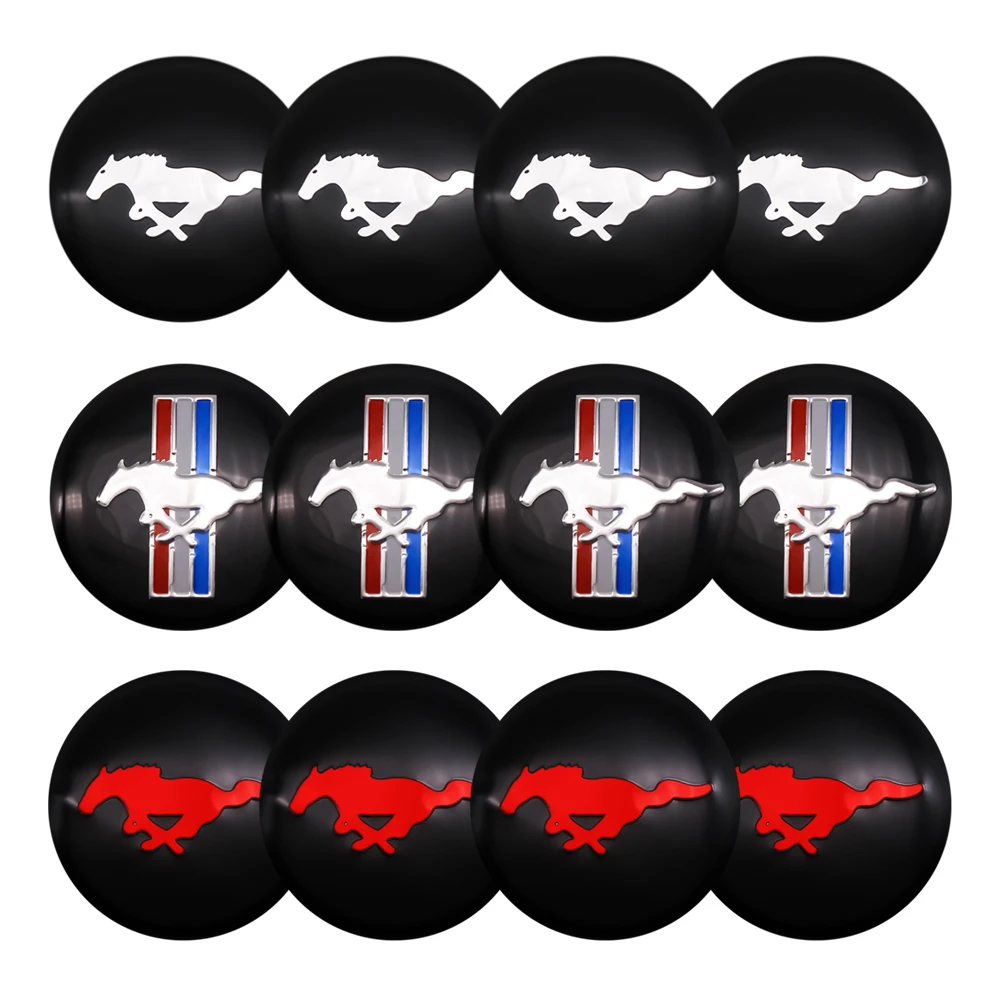 4pcs 56mm Car Wheel Center Hub Stickers Center Caps Decal Tire Rim Sticker Decoration For Ford Mustang Fiesta Mondeo Fusion Kuga