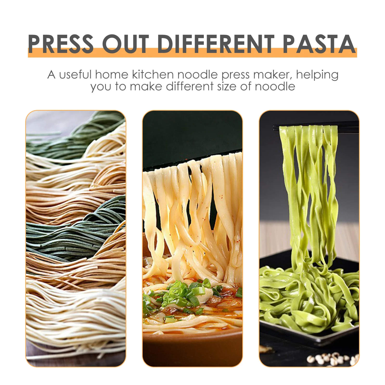 

1 Set Stainless Steel Manual Noodles Press Machine Home Kitchen Pasta Maker For Thin Thick Spaghetti Fettuccine Dough Cutter