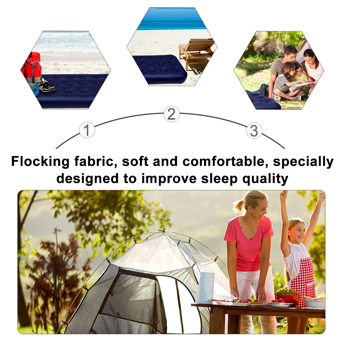

1Pcs Single Inflatable Air Mattress Portable Camping Bed Mat Foldable Outdoor Cushion Heat Insulation Waterproof Camping Mat