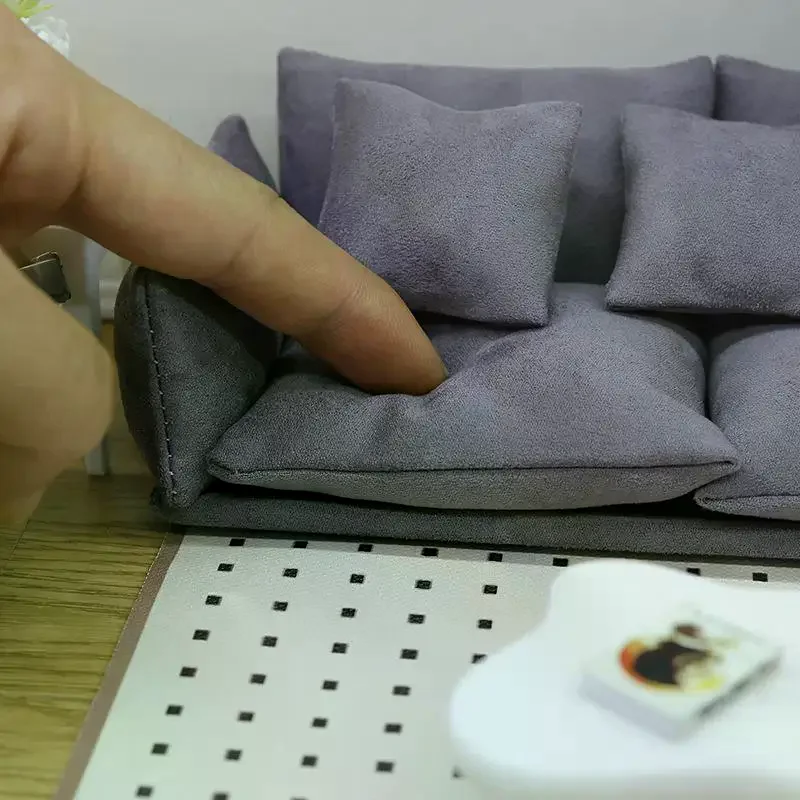 1 Set Kinderen Fantasiespel Speelgoed 1:12 Mini Poppenhuis Meubels Italiaanse Lederen Bank Simulatie Miniatuur Woonkamer Stoelen Decor