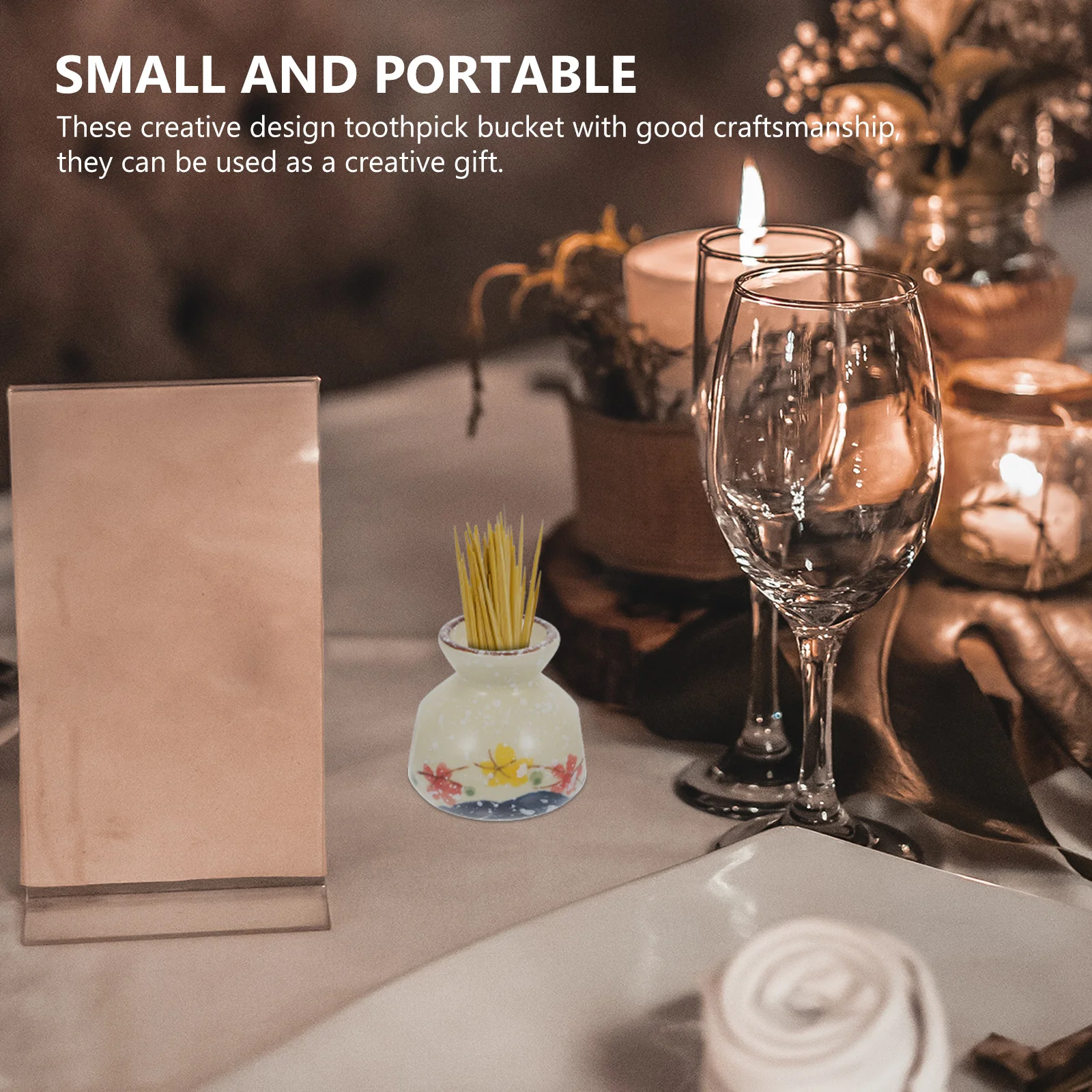 

Delicate Flower Vase Japanese Style Toothpick Holder Concise Desktop Accessory for Home Restaurant Office Party Decoration