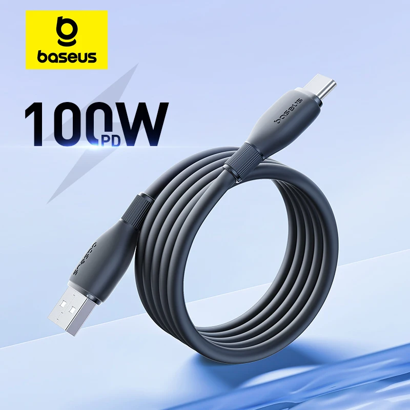 Baseus USB C 타입 케이블, 화웨이 아너, 샤오미, 삼성 슈퍼 차지, 고속 충전, USB C 충전기, 데이터 케이블 와이어 코드, 66W, 100W