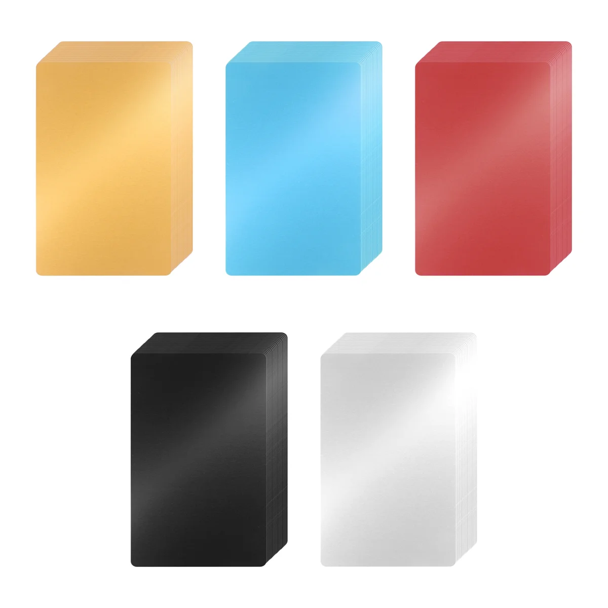 

100 шт. заготовки для гравировки металла, красочный алюминиевый лист, лазерная гравировка, визитная карточка, подарочные карты «сделай сам», 86x54x0,2 мм (5 цветов)