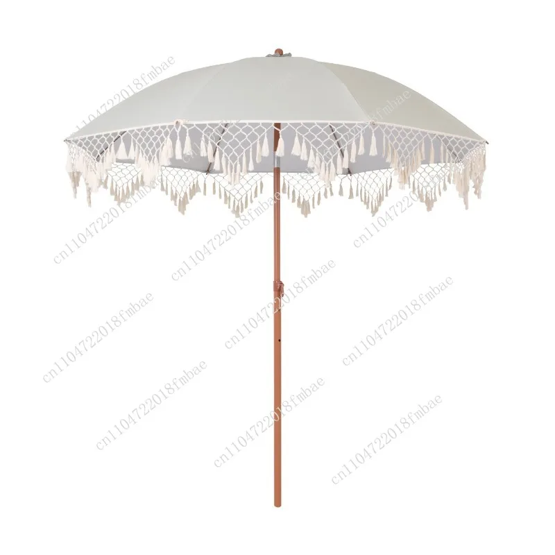 Seaside Resort Beach Umbrella Courtyard Umbrella Tassel Pool Sun Protection Terrace Parasol No Base