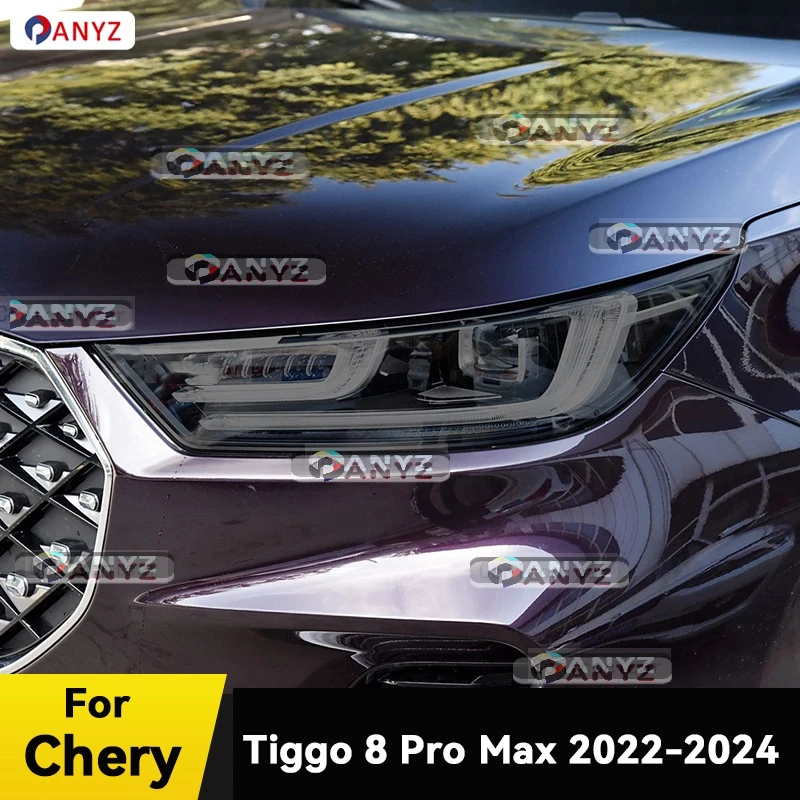 

For CHERY TIGGO 8 Pro Max 2022-2024 Car Headlight Protective Cover Film Front Light TPU Anti-scratch Headlamp Tint Sticker