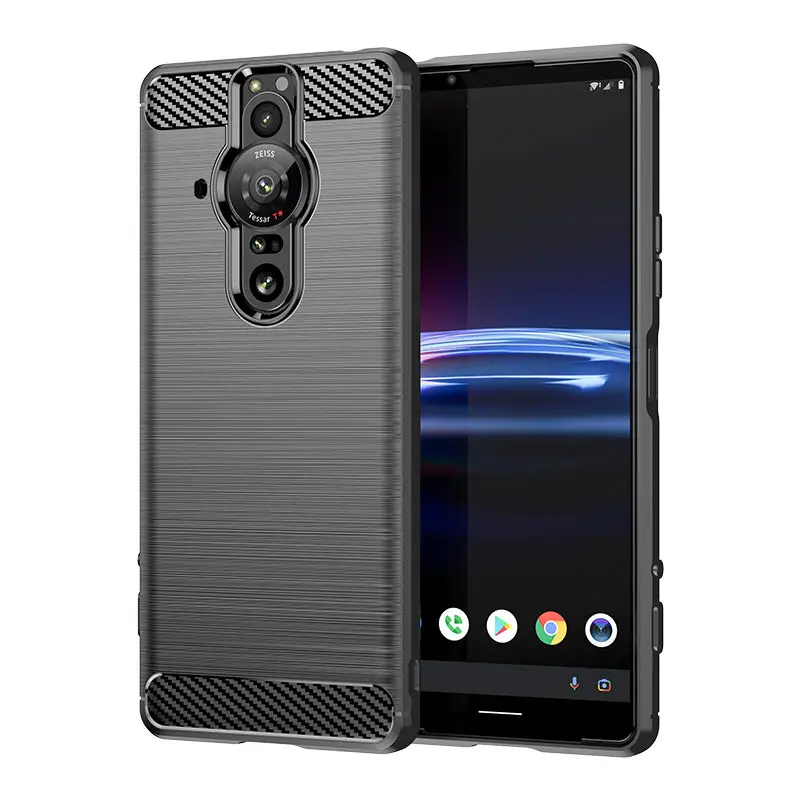 Ốp Lưng Cho Sony Xperia Pro-Tôi XQ BE62 BE42 Miếng Dán Sợi Carbon Silicone Mềm TPU Dành Cho Sony pro Tôi XQ-BE52 Bao Da Bảo Vệ