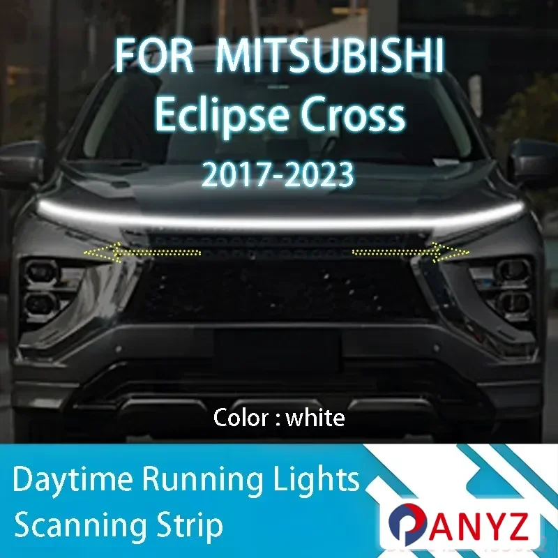 

Для Mitsubishi Eclipse 2017-2024, обновленный светодиодный дневной ходовой свет, сканирующий капот автомобиля, направляющая DRL, декоративная лампа окружающего света, 12 В