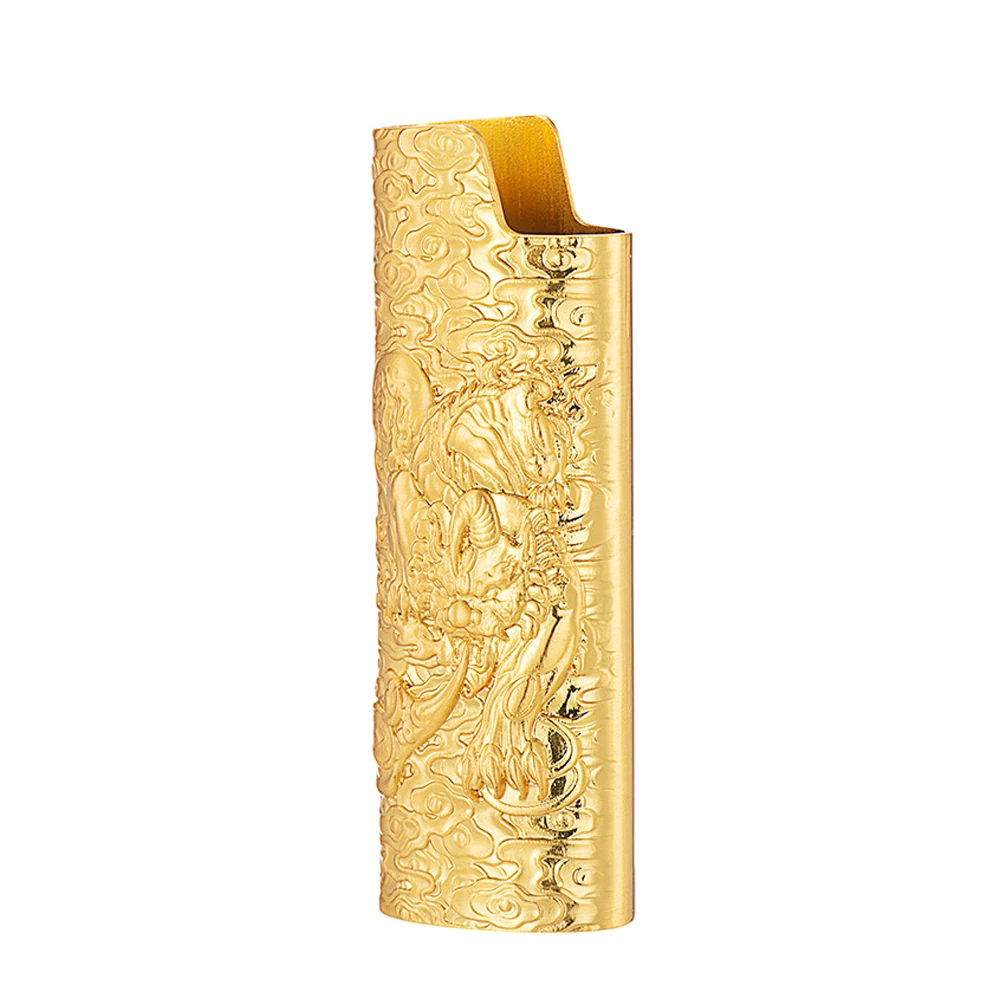 Étui à briquet en métal en relief 3D, étui de protection en plastique pour briquet, Bic J6, New Dragon, Animal Instituts