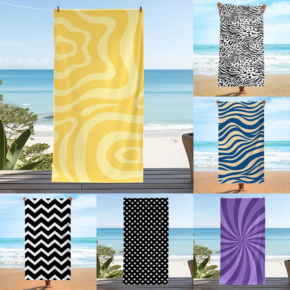 1PC Stylish Printed Beach Towels Suitable for yoga, swimming, camping, big bath towels, essential travel accessories