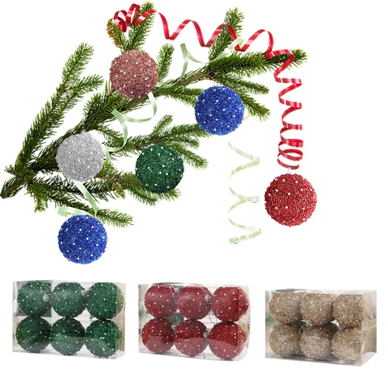 Sequins Christmas Ball Xmas Tree Hanging Ornaments Shiny Ball Pendant Christmas Decorations 2025 New Year Party Home Decor