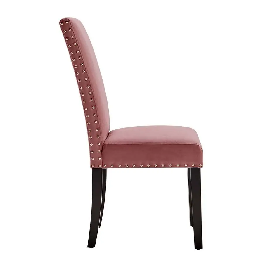 Parcel Performance fluwelen eetkamerstoelen, set van 2, stoffig roze